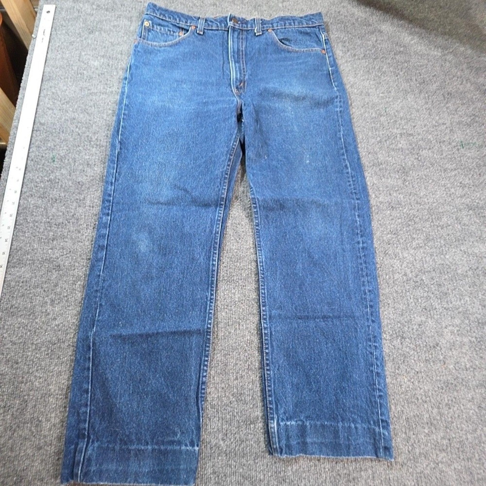Vintage Levis 505 Jeans Mens 36x34 Blue Medium Wash Straight Denim Pants USA 90s